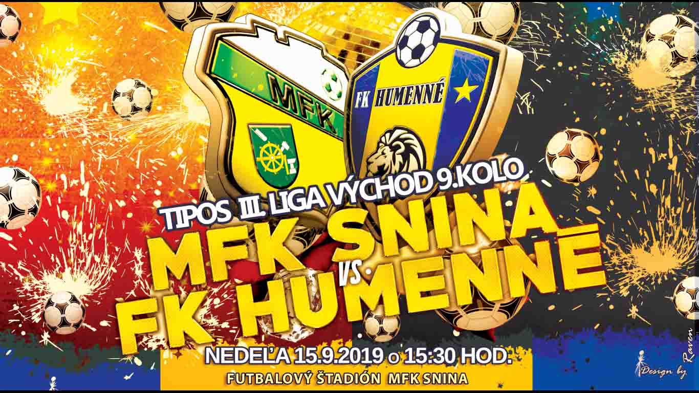 MFK Snina - FK Humenné - Pozvánka